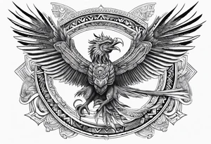 Quetzalcoatl flying full body tattoo idea