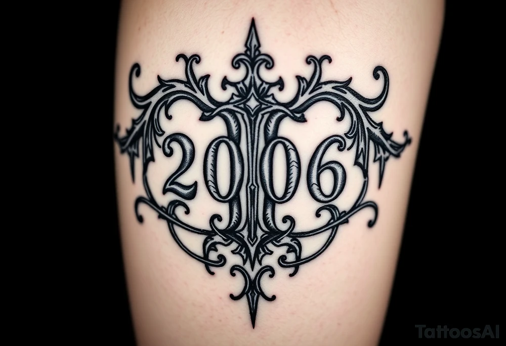 30 12 2006 in Roman numeraos gothic style for men tattoo idea