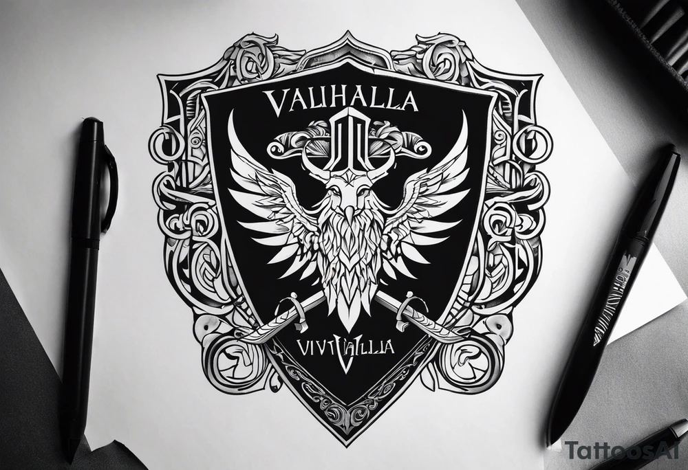 Valhalla shield tattoo idea