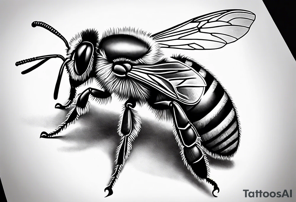 Realistic bee tattoo idea