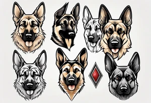 German shepherd portrait tattoo idea