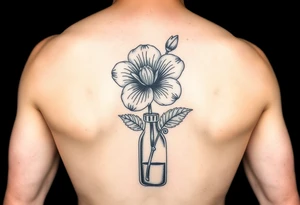 a Edelwiss flower in a winebottle.
in color
more sailor style tattoo idea