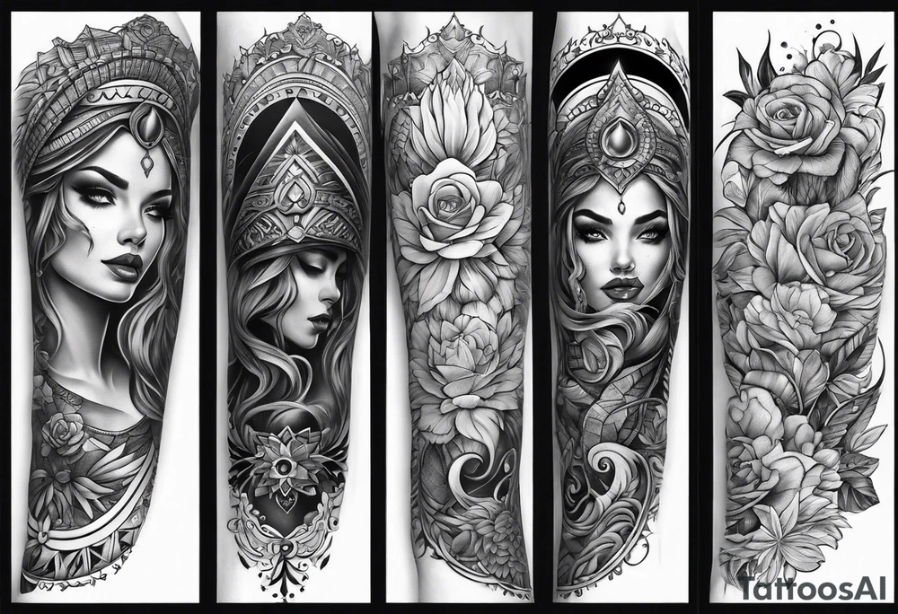 LEG SLEEVE full tattoo idea