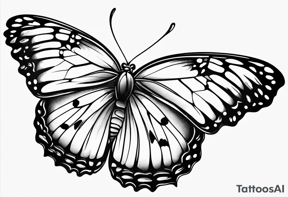 Butterfly with electronic tattoo idea