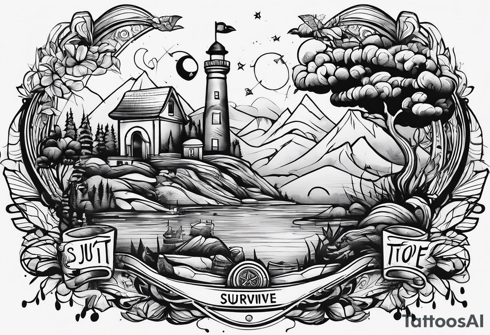 Small Just Survive Someone words tattoo idea