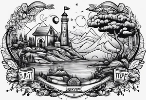 Small Just Survive Someone words tattoo idea