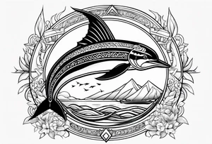 New Zealand, Greek god of the sea, marlin tattoo idea