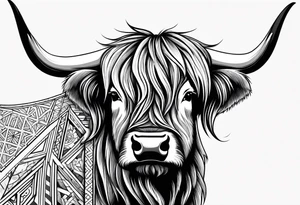 Highland cow biker tattoo idea