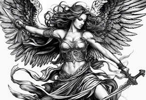 Angel warrior killing fight a bad angel tattoo idea
