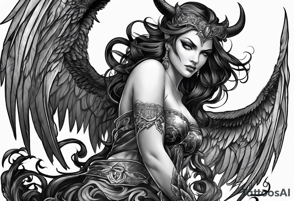 devilish angel demon tattoo idea