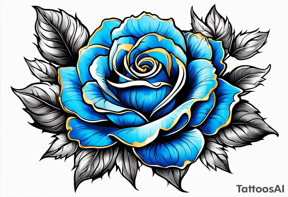 flower rose and blue, sunflower, tattoo idea