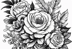 Floral arrangement with a snake tattoo idea