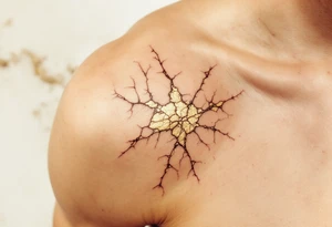 Vintage 30.04.1965 etched in bold brown ink with faded gold cracks for an aged effect. tattoo idea