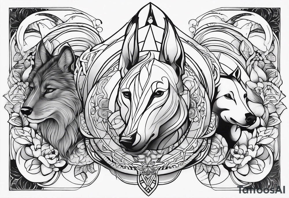 Healing with animals as the symbol tattoo idea