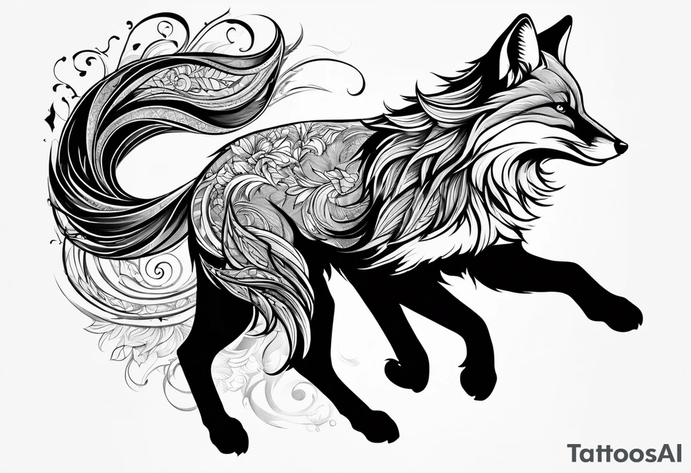 Fox jumping tattoo idea
