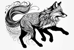 Fox jumping tattoo idea