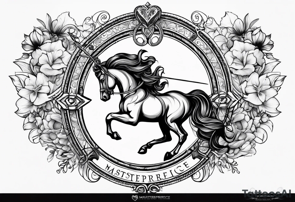 sagittarius, love and happiness tattoo idea