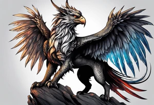 gryphon and dragon tattoo idea