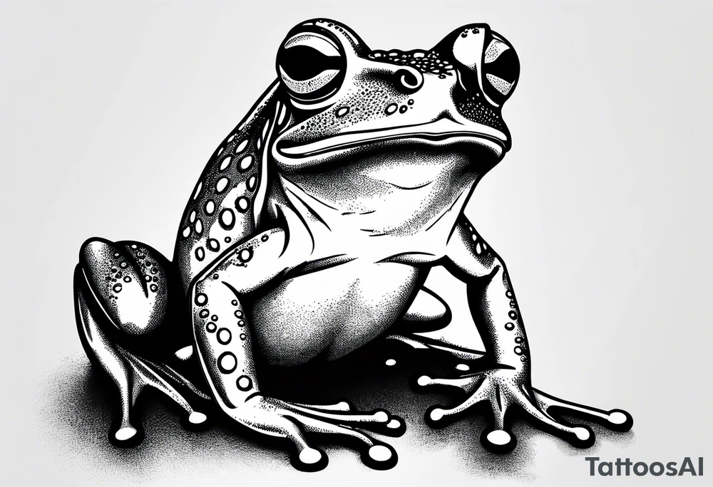 Small frog with pride flag tattoo idea