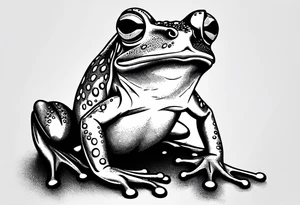 Small frog with pride flag tattoo idea