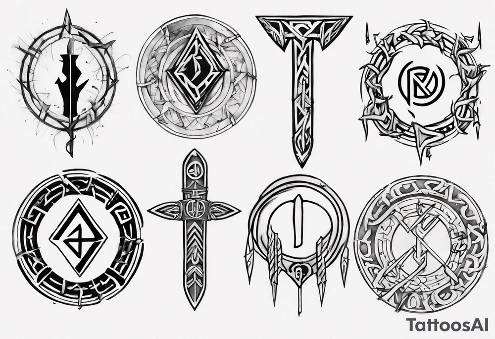 Nórdic rune Pride and protecccion tattoo idea