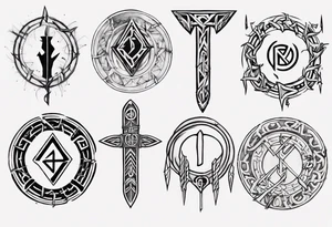 Nórdic rune Pride and protecccion tattoo idea