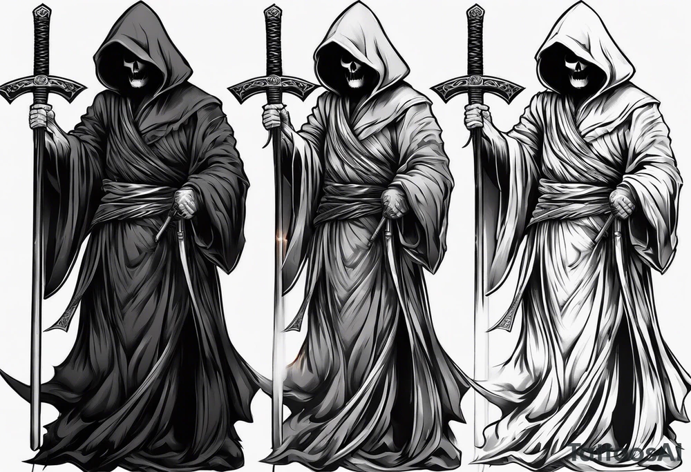 Katana and grim reaper tattoo idea