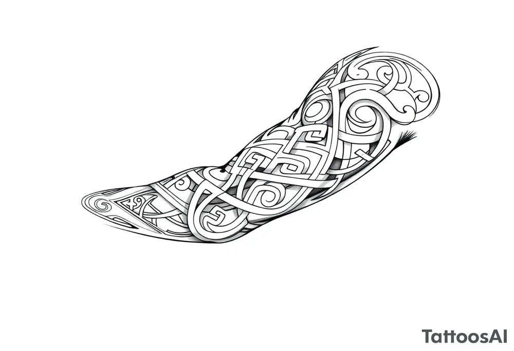 Celtic tribal sleeve tattoo idea