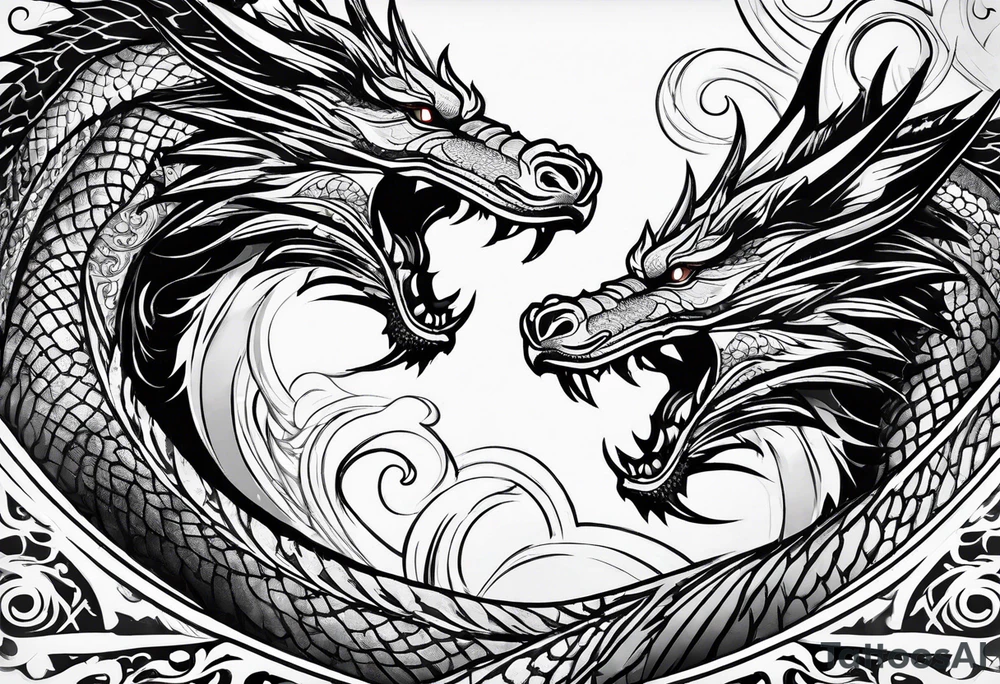 roaring dragons tattoo idea