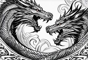 roaring dragons tattoo idea