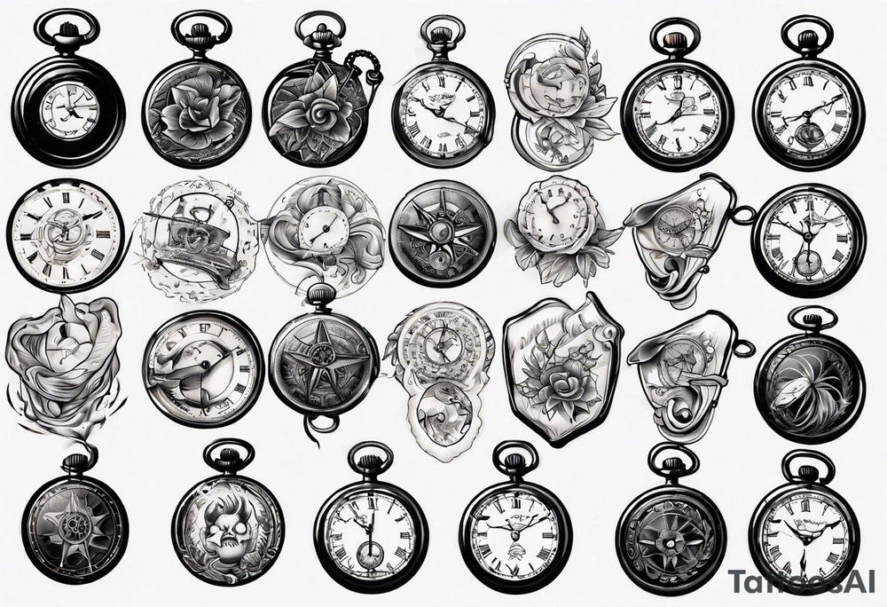 pocket watch tattoo idea