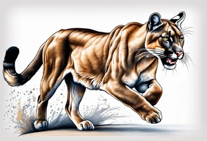 puma running tattoo idea