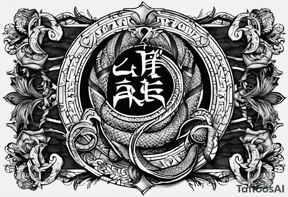 The Luke 10:19 bible verse: "Behold, I give unto you power to tread on serpents and scorpions, and over all the power of the enemy: and nothing shall by any means hurt you" tattoo idea