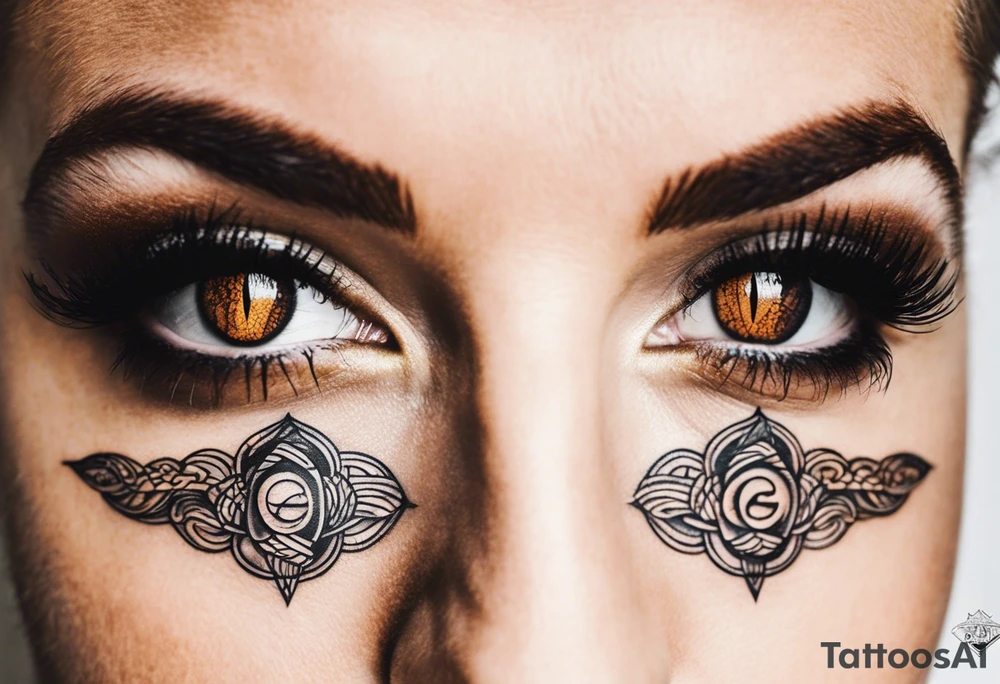 Snake eye with copper iris tattoo idea