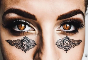 Snake eye with copper iris tattoo idea