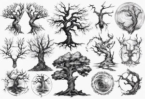Dying tree tattoo idea