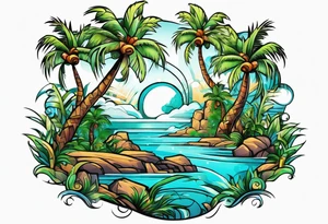 disney palm tree tattoo idea