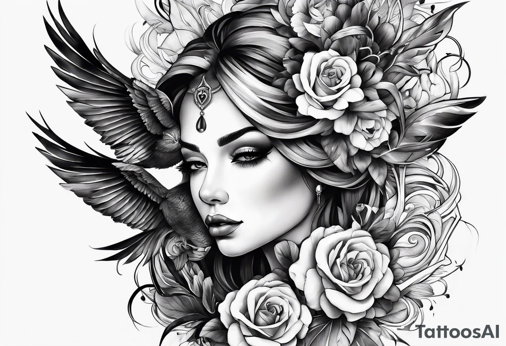 Tatuaje oscuro en la pierna tattoo idea