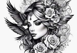 Tatuaje oscuro en la pierna tattoo idea
