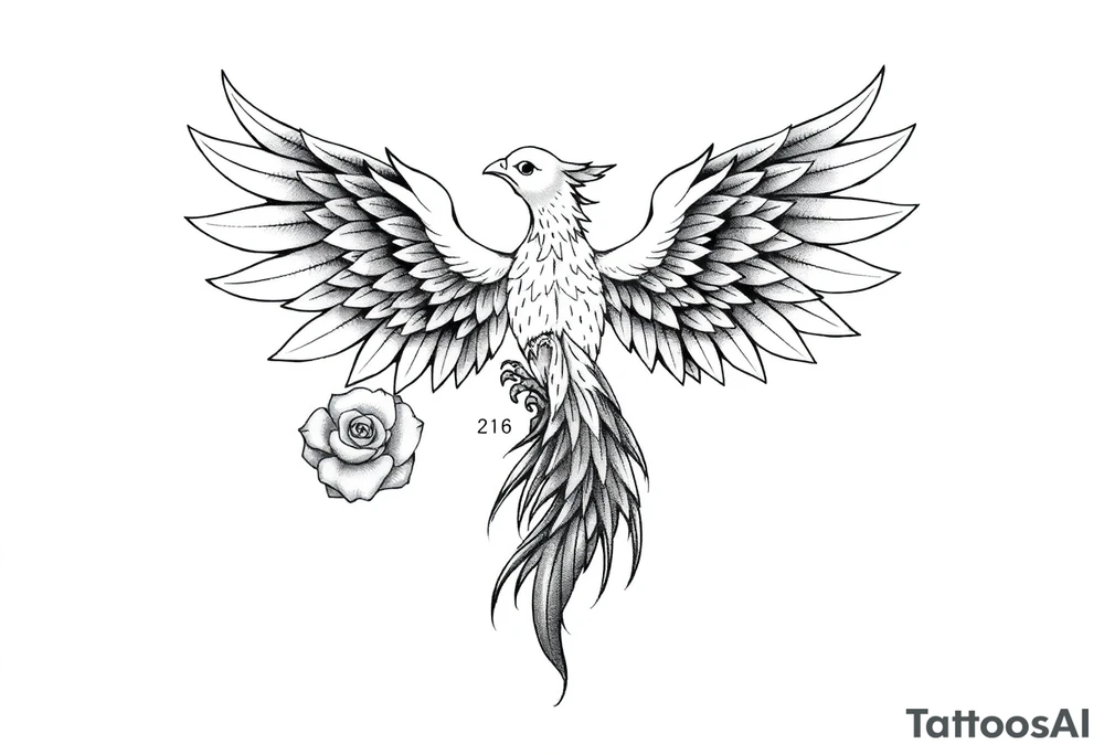 2. Phoenix Rising Over Water
	•	A phoenix (rebirth, power, transformation) spreading its wings over your shoulder.
	•	Behind it: a cascading waterfall to tie into your geisha back piece.
	•	The wings could subtly contain linework of roses and waves.
	•	On the chest side, the feathers could hide smaller symbols (like a bulldog pawprint, or a book page worked into the detail). tattoo idea