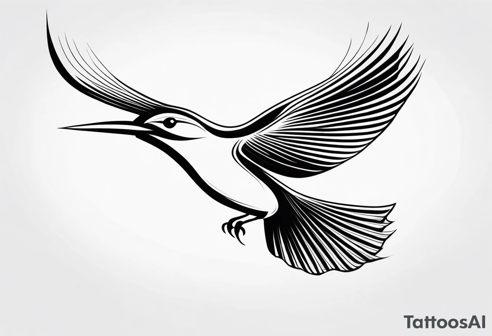 Abstract Bird in Flight tattoo idea