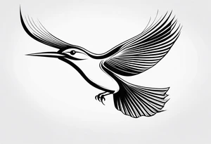 Abstract Bird in Flight tattoo idea