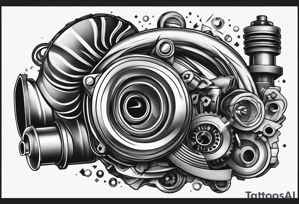 turbocharger,spark plug, mechanic tattoo idea