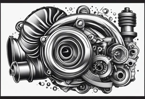 turbocharger,spark plug, mechanic tattoo idea