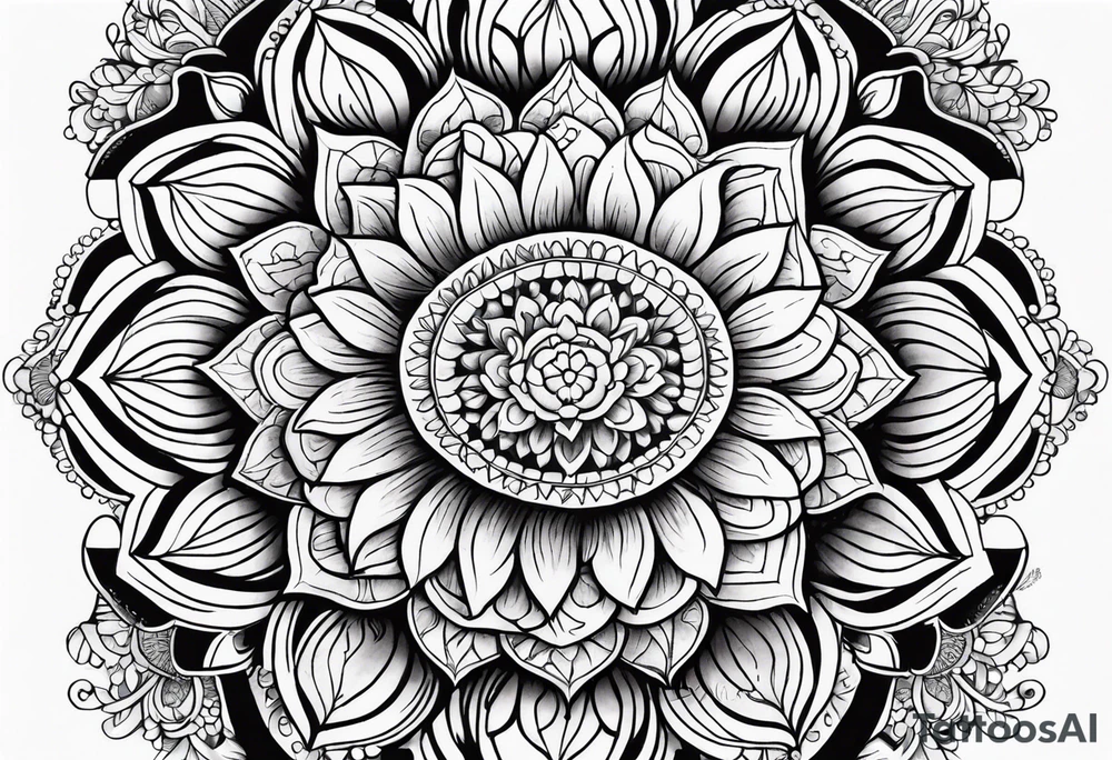 Mandala flower full back tattoo tattoo idea