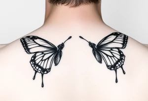 2 bloody butterflies tattoo idea