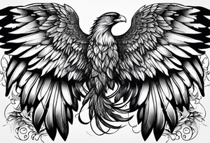 Full back tattoo wings drawing tattoo idea
