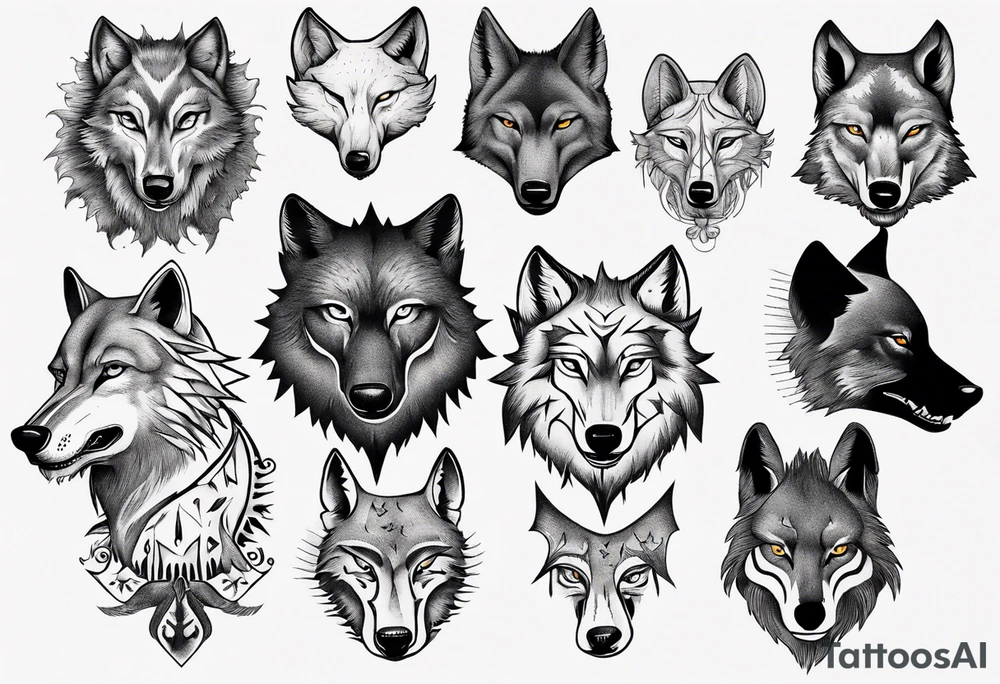 wolf head tattoo idea