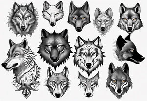 wolf head tattoo idea