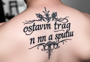 Make an arm tattoos with and or representing the words ostavi trag na putu svom tattoo idea